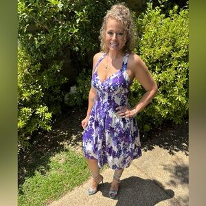 Floral Purple and White Women's Dress